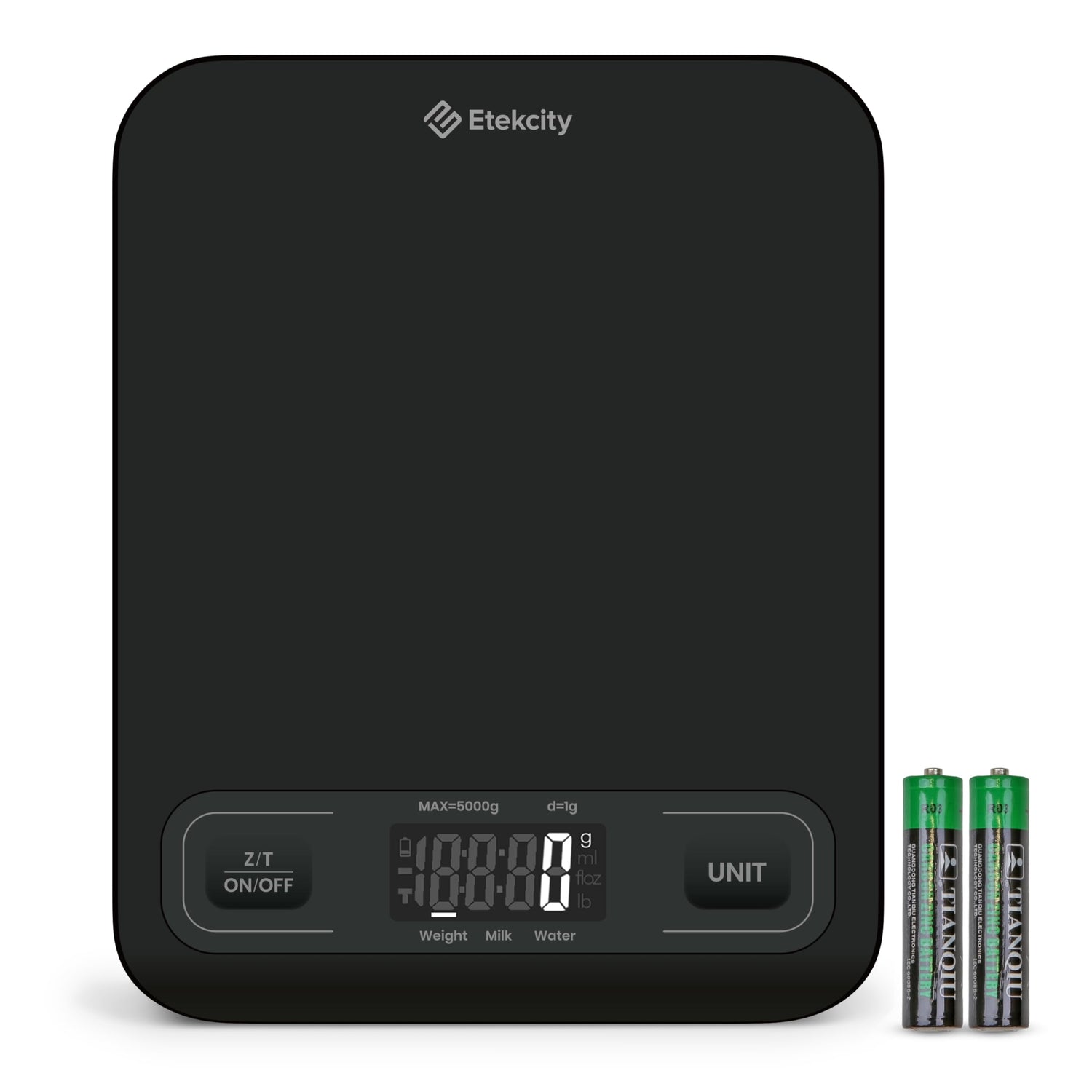 ETEKCITY Küchenwaage Digital - Edelstahl 304 - Lebensmittelgeeignete Waage Küche - Leicht zu Reinigen - Feinwaage mit Beleuchtetem LCD-Klare und gut Lesbare Kithchen Scale - 5 KG-1g - Edelstahl-Silber